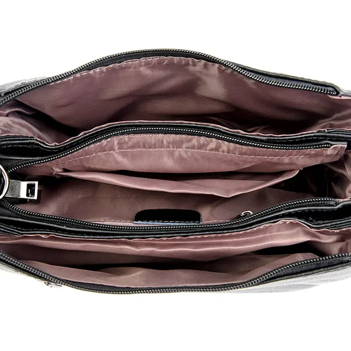 Sac à bandoulière en cuir véritable noir pour femme