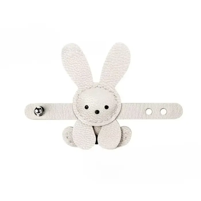 Breloque de sac lapin de dessin animé mignon, pendentif de sac réglable en cuir PU, décoration de sa