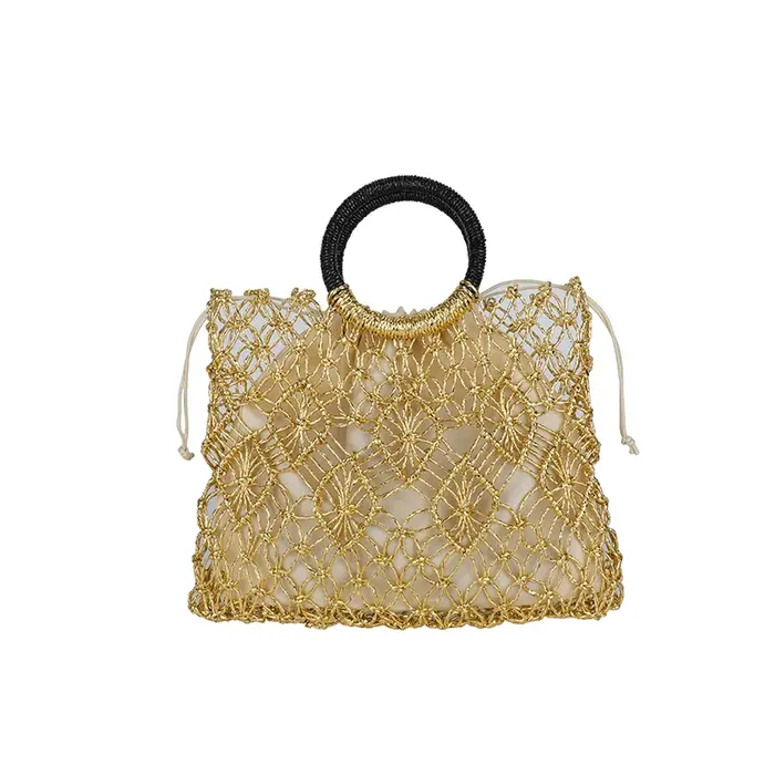 Sac à bandoulière en paille tressée pour femmes