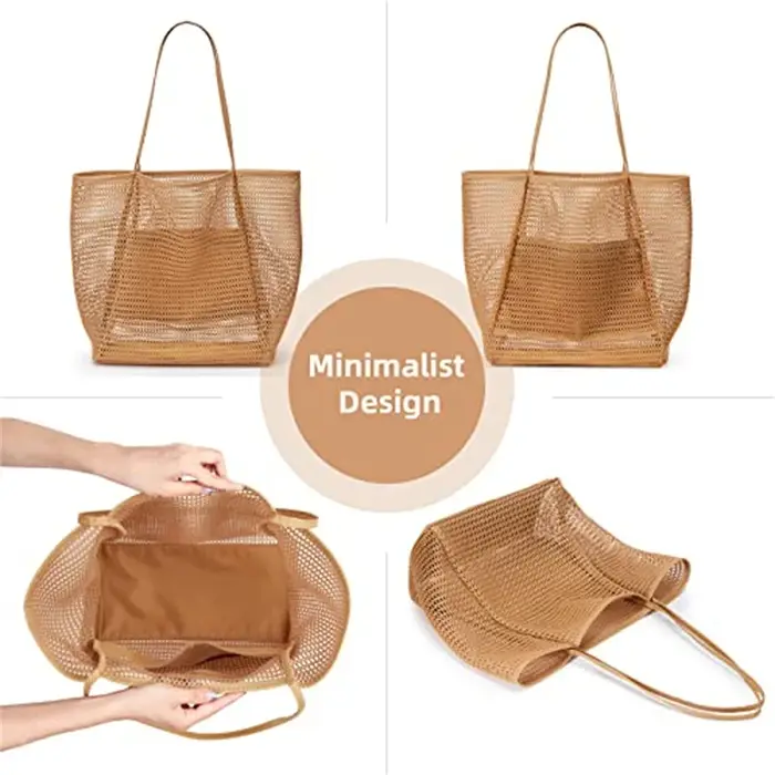 Nouveau modèle de sac de plage grande capacité pour femme - Sac à bandoulière en polyester tissé durable avec ouverture supérieure pour les voyages et le shopping