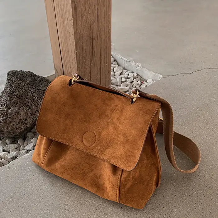Sac à bandoulière en cuir suédé pour femmes
