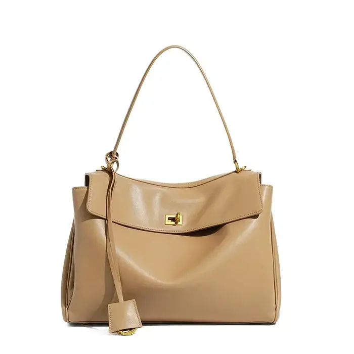 Nouveau sac Rodeobag en cuir grande capacité pour femme avec serrure avancée, sac sous le bras tenda