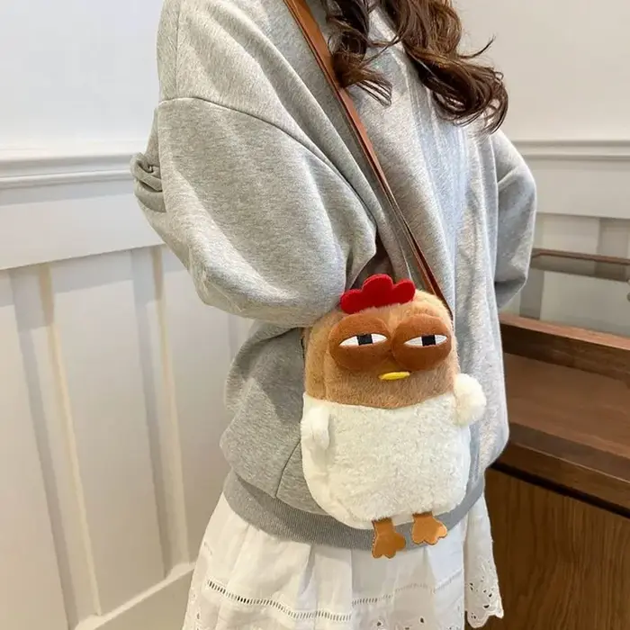 Sac à bandoulière unique et amusant en forme de poulet Gugu