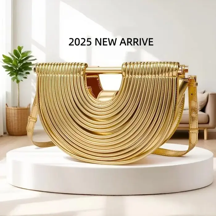 Sacs à main pour femmes 2026 nouveau or luxe marque de créateur lune tissé