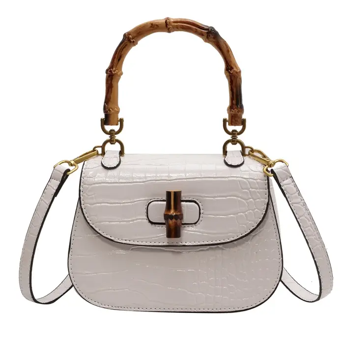 Sacs à main en bambou pour femmes, sac à bandoulière en PU de haute qualité, sac à bandoulière desig