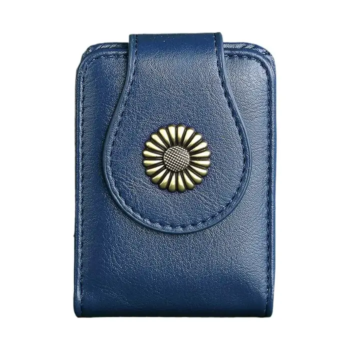 Mini trousse à cosmétiques avec miroir en cuir PU