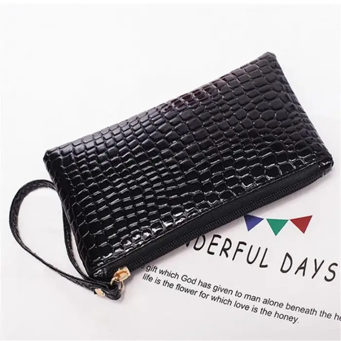 Femmes portefeuilles mode dame bracelet sacs à main Long sac d'argent fermeture éclair porte-monnaie cartes porte-carte d'identité pochette femme portefeuille en cuir PU