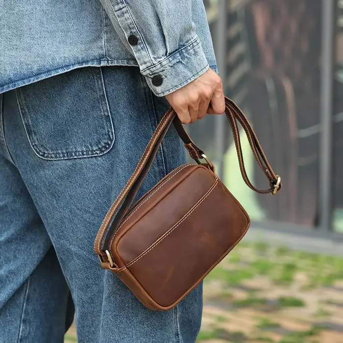 JOYIR en cuir véritable Mini sac de messager voyage sac à bandoulière pour femmes hommes téléphone portable sac à main