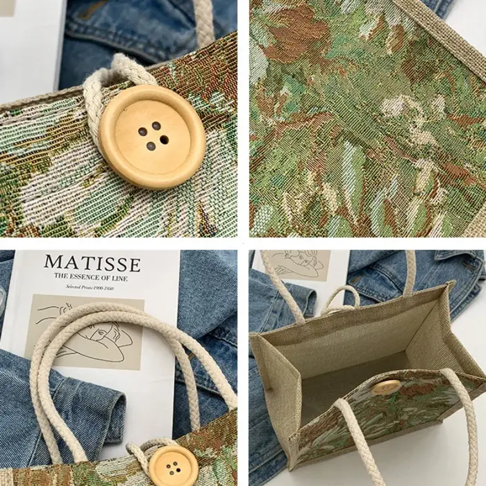 Sac à main portable en lin pour femme