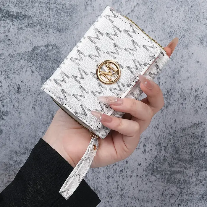 Portefeuille pour femmes de nouveau style, porte-monnaie court, haut de gamme en PU européen et amér