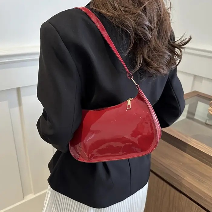 Sac sous les bras rétro en cuir PU pour femmes