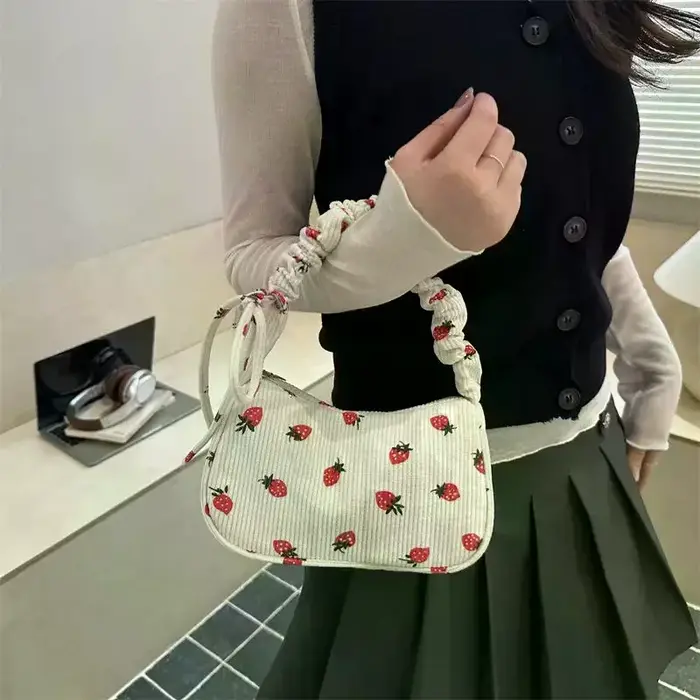 Sac à main en velours côtelé pour femmes