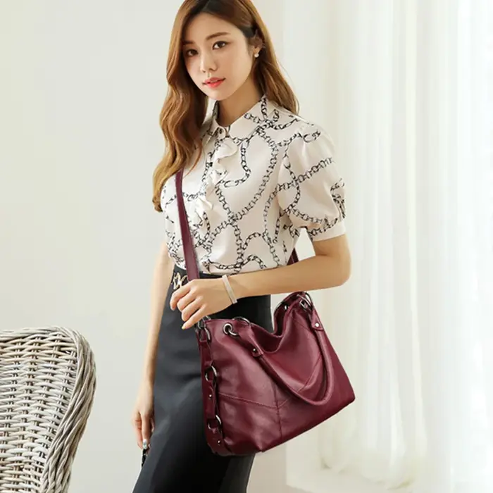 Sacs à main en cuir souple véritable pour femmes
