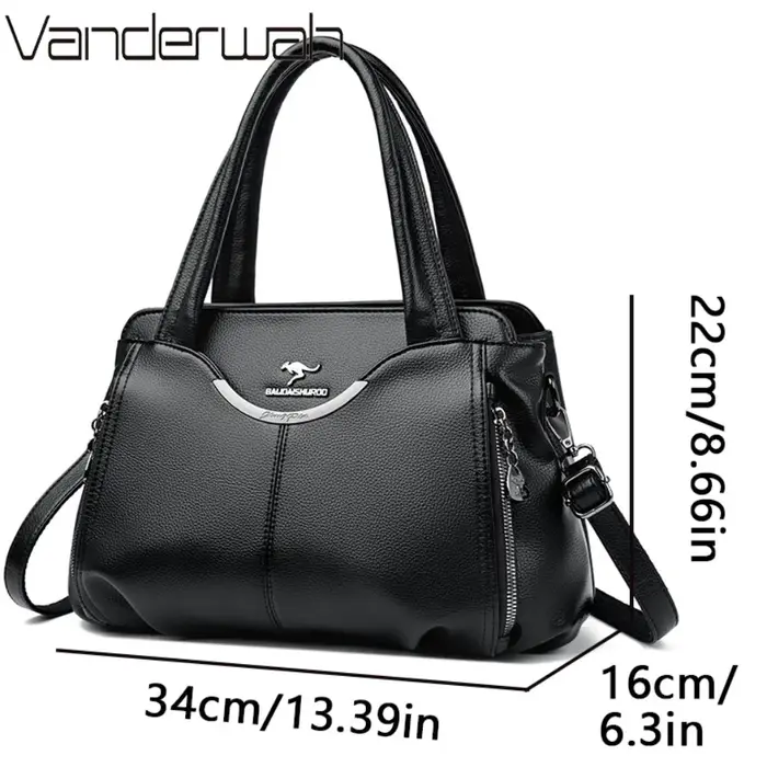 VANDERWAH nouveau Multi poche femmes Sac à main de haute qualité en cuir PU souple femme Sac à bando