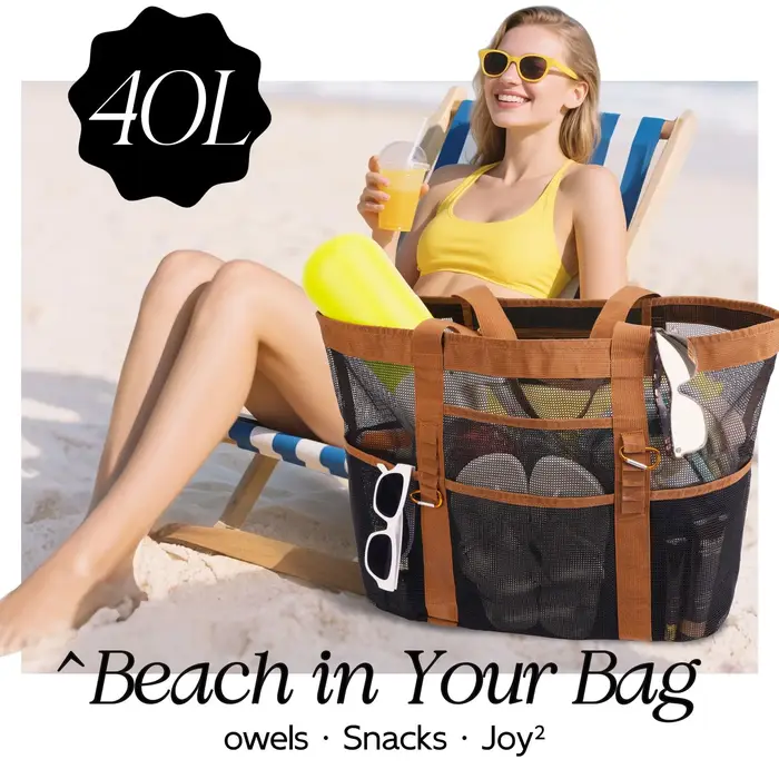 Sac fourre-tout de plage de grande capacité