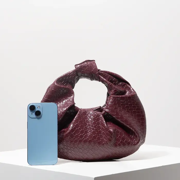 Sac à main vintage en similicuir à motif tressé