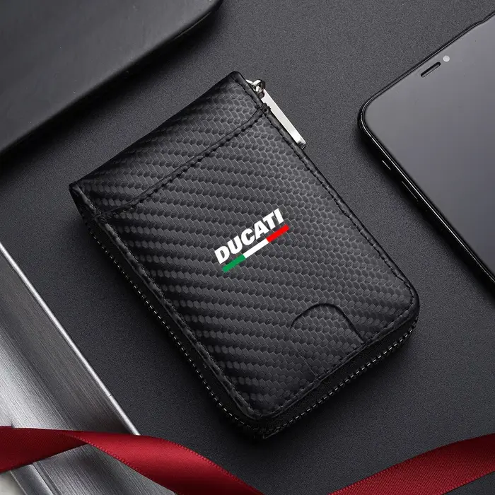 Portefeuille en cuir PU avec Logo de voiture, porte-cartes de crédit, Mini petit portefeuille pour D