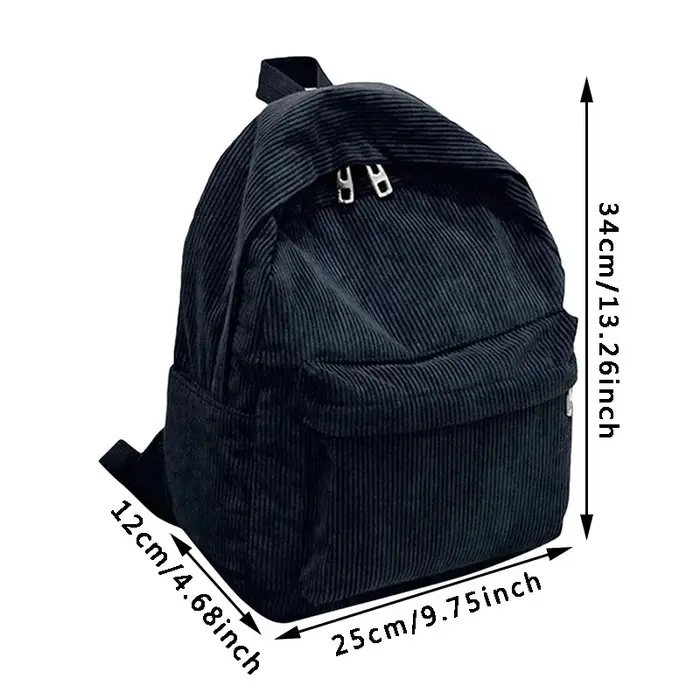 Nouveaux sacs à dos en velours côtelé pour hommes et femmes avec style universitaire