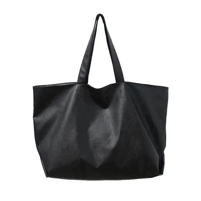 Sacs fourre-tout surdimensionnés de couleur noire pour femmes, sac à bandoulière léger de grande cap