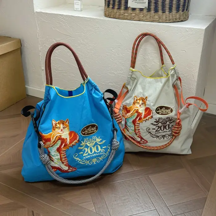 Sac à main pour femme brodé de chats de style japonais
