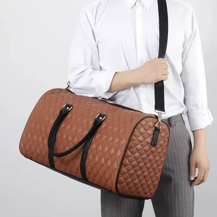 Fourre-tout de voyage affaires grande capacité sac à main salle de sport Fitness homme en cuir PU Lingge bagage
