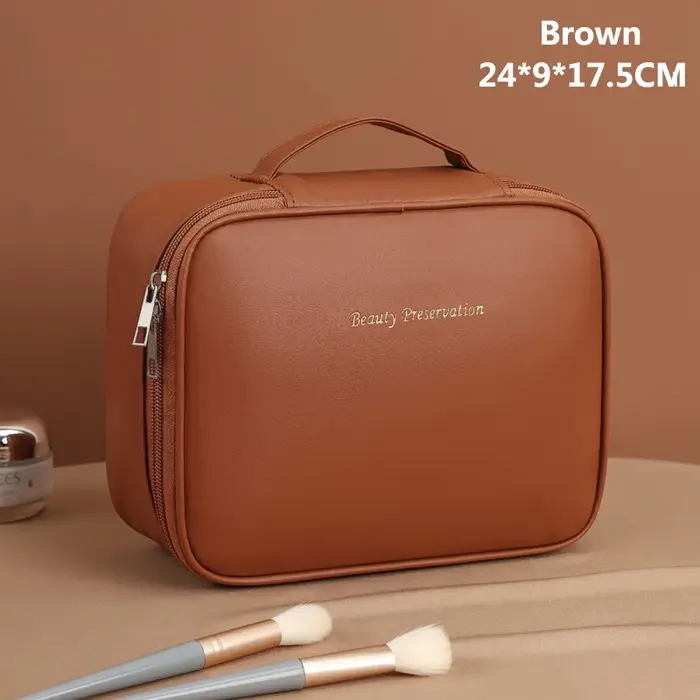 Sac de maquillage fourre-tout de luxe en PU pour femmes