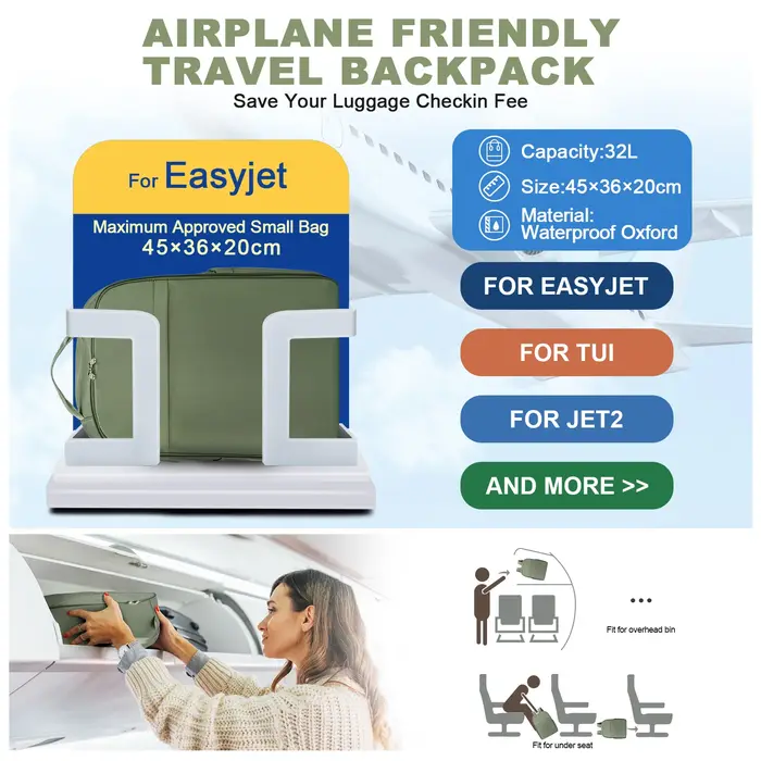Easyjet cabine sac 45x36x20 sac à dos