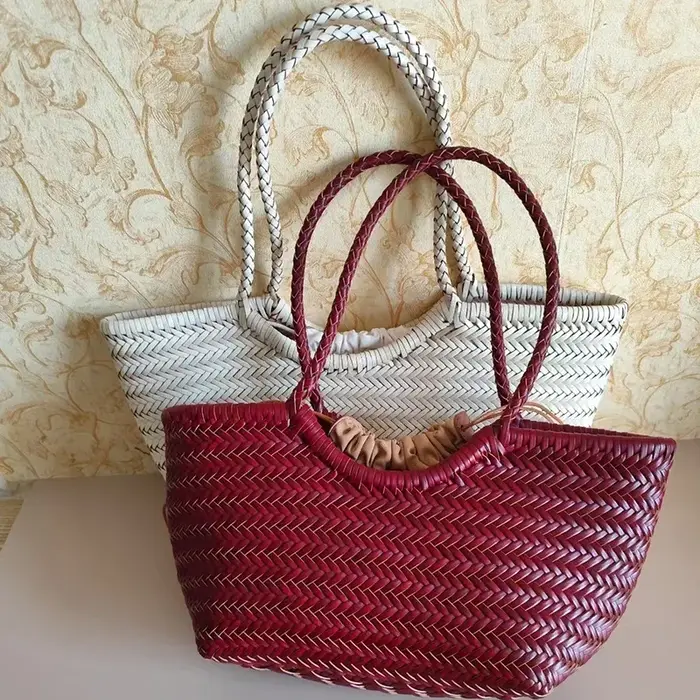 Sac fourre-tout en rotin tressé pour femme