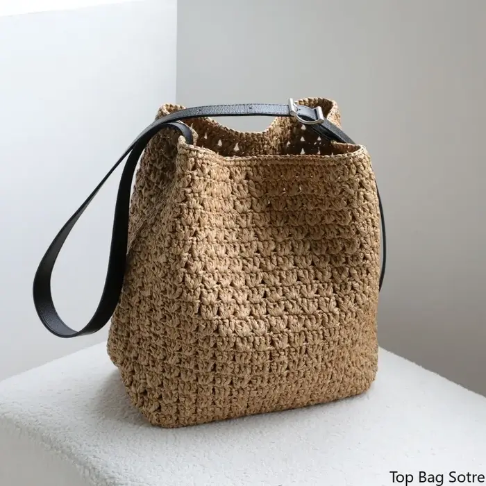 Sac à bandoulière en raphia tressé bohème pour femme