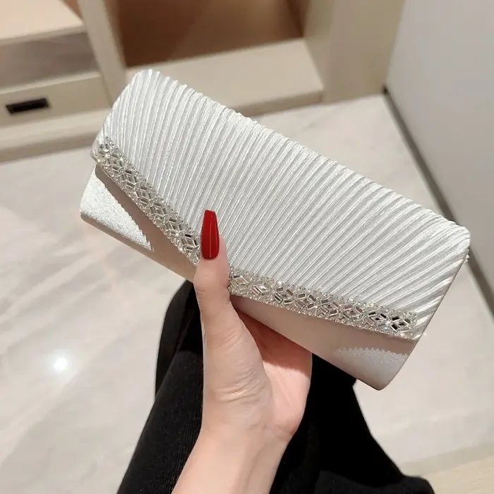 Femmes soirée pochettes élégant luxe femme argent/noir/blanc pochette de mariage sac à main fête sac