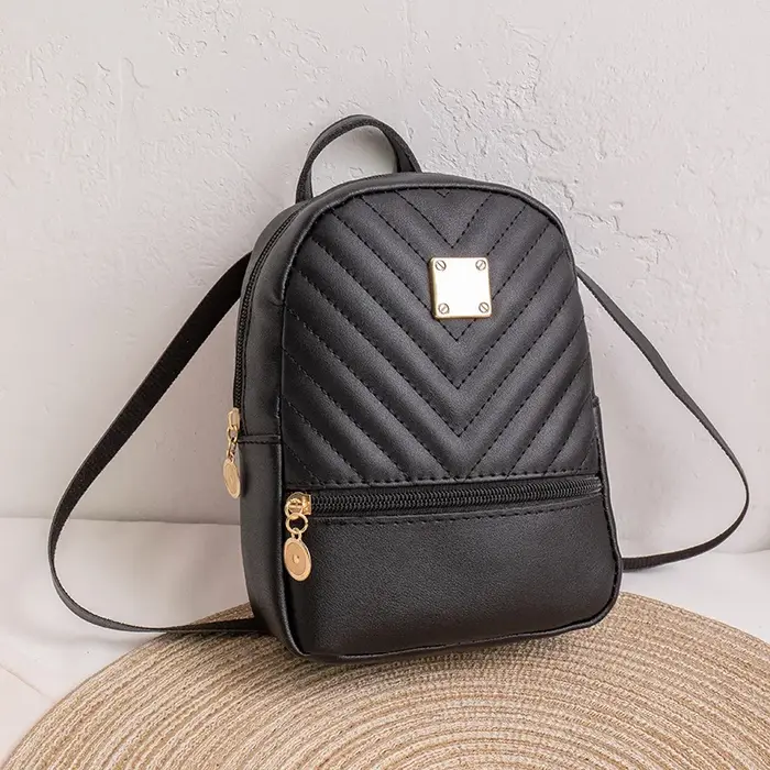 Mini sac à dos multifonctionnel en cuir PU pour femme