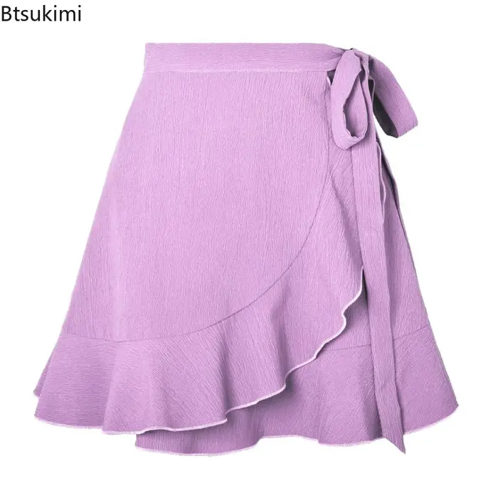 Mini jupe d'été en mousseline de soie pour femmes