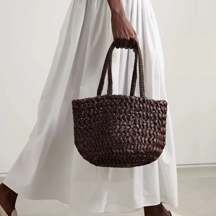 Sac fourre-tout en paille tressé à la main pour femme