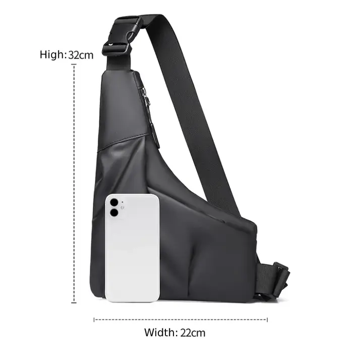 Sac croisé triangulaire antivol avec sangle réglable
