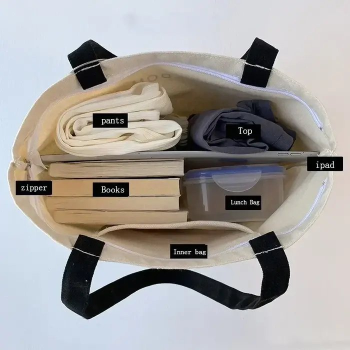 Sac fourre-tout en toile pour femmes