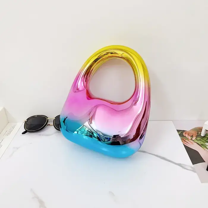 Sac à bandoulière coloré brillant pour femmes, pochette de dîner, sac à bandoulière élégant de luxe,