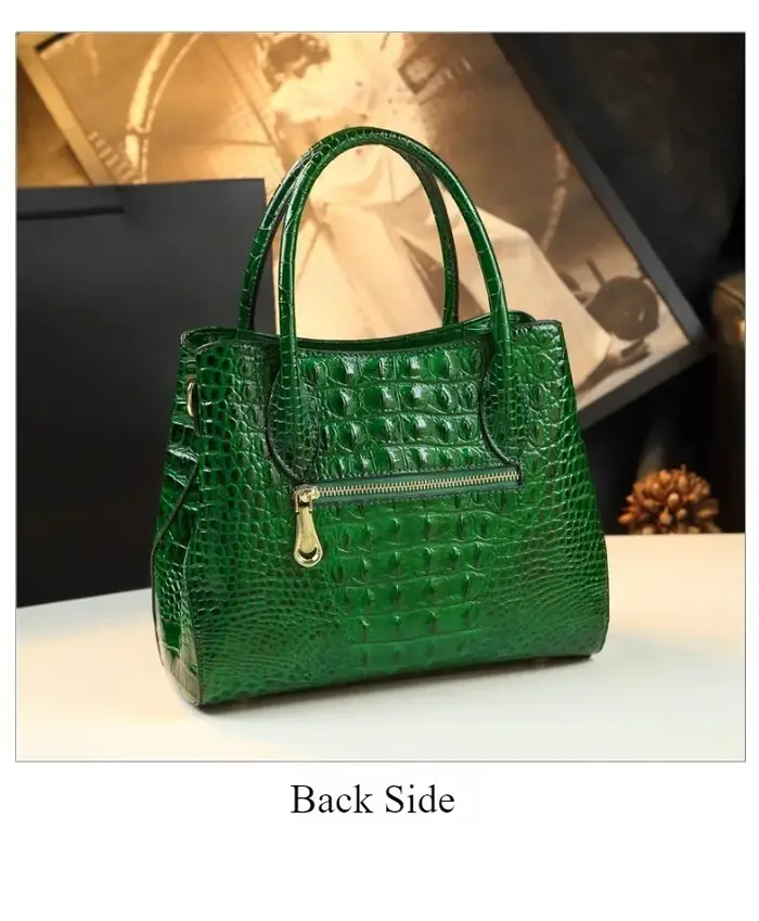 Grand sac à main en cuir brillant motif crocodile pour femme, nouveau style 2026, sac bandoulière