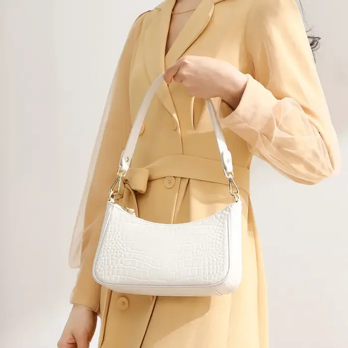 Sac sous les bras en cuir véritable pour femme
