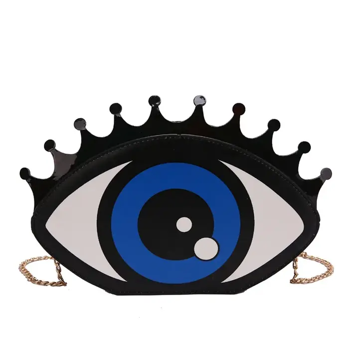Femmes petit sac à bandoulière forme d'oeil mode PU cuir chaîne sacs Mini sac
