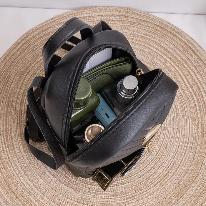 Mini sac à dos multifonctionnel en cuir PU pour femme