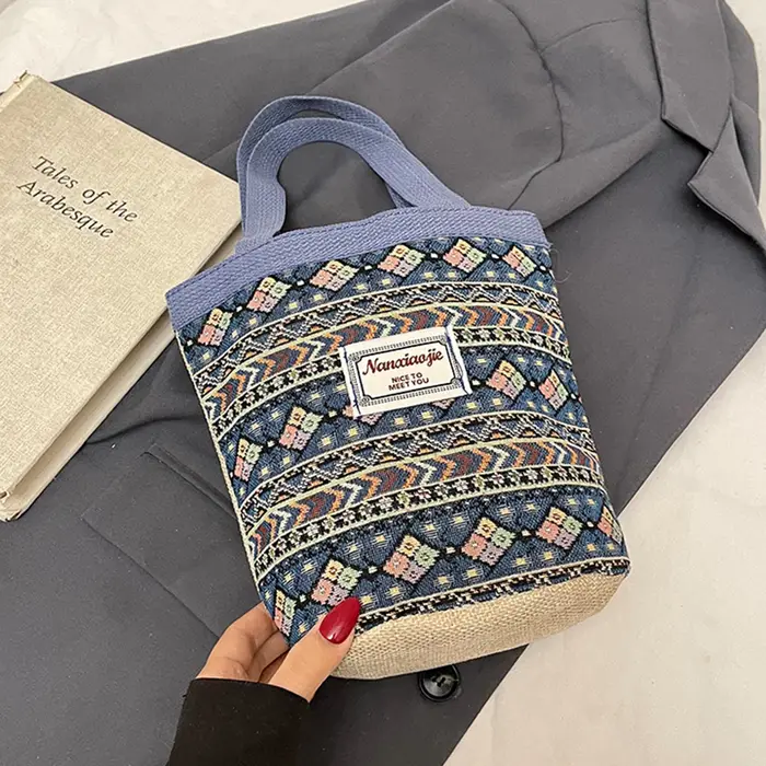 Sac fourre-tout tissé à la main avec doublure