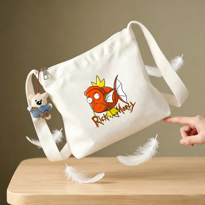 Sac à bandoulière en toile imprimé Kawaii Anime Charmander Bulbasaur Snorlax