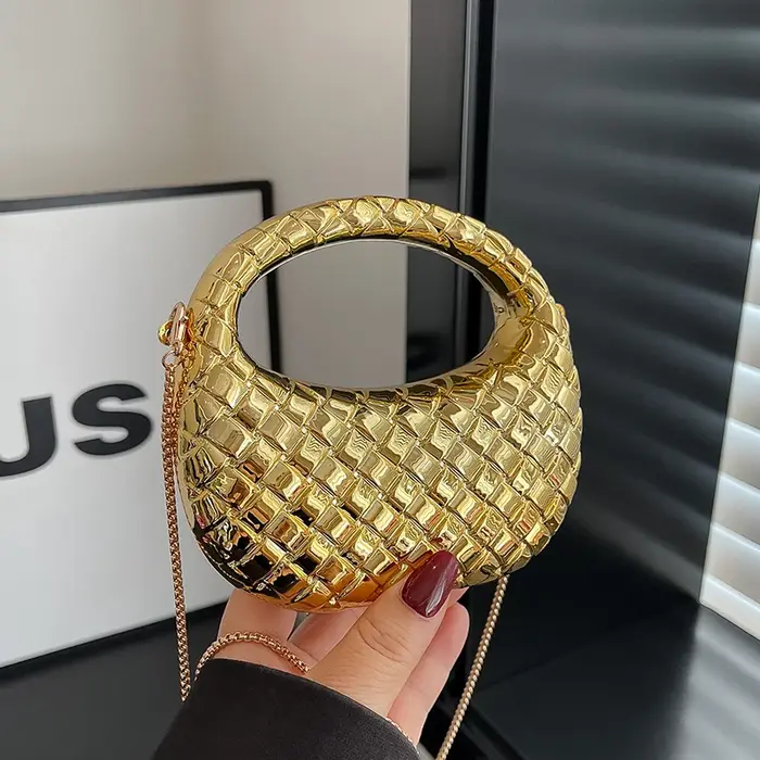 Sac de soirée doré, sacs à main et sac à main de luxe de styliste