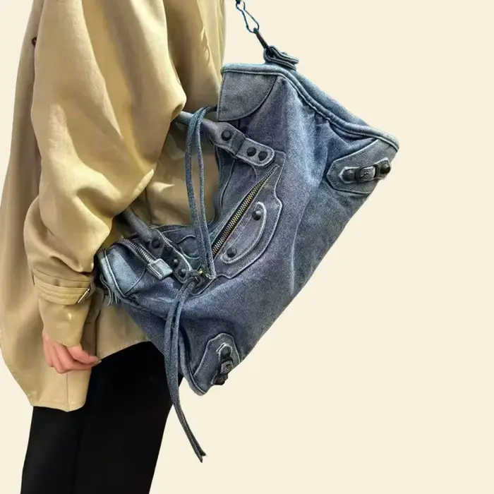 Le City 2026 Nouveau Sac à bandoulière souple en denim délavé