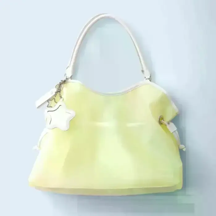 Sac à main transparent en PVC couleur bonbon