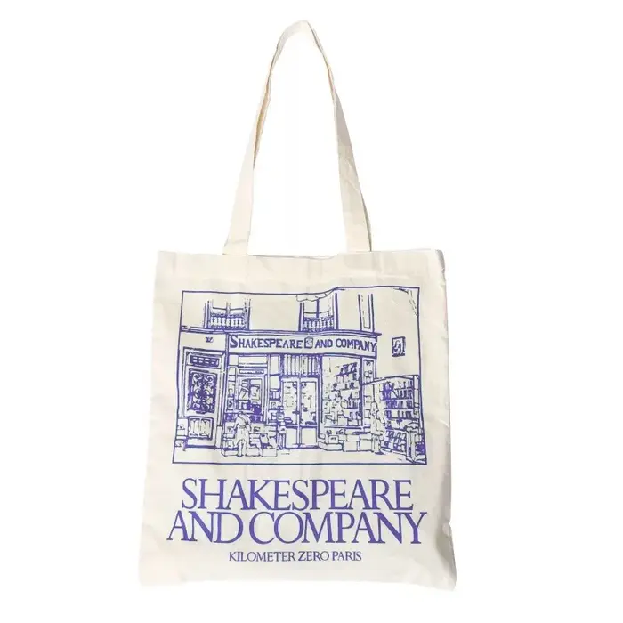 Sac écologique en coton fin pour librairie Paris Shakespeare, sac à bandoulière pour étudiant, sac c