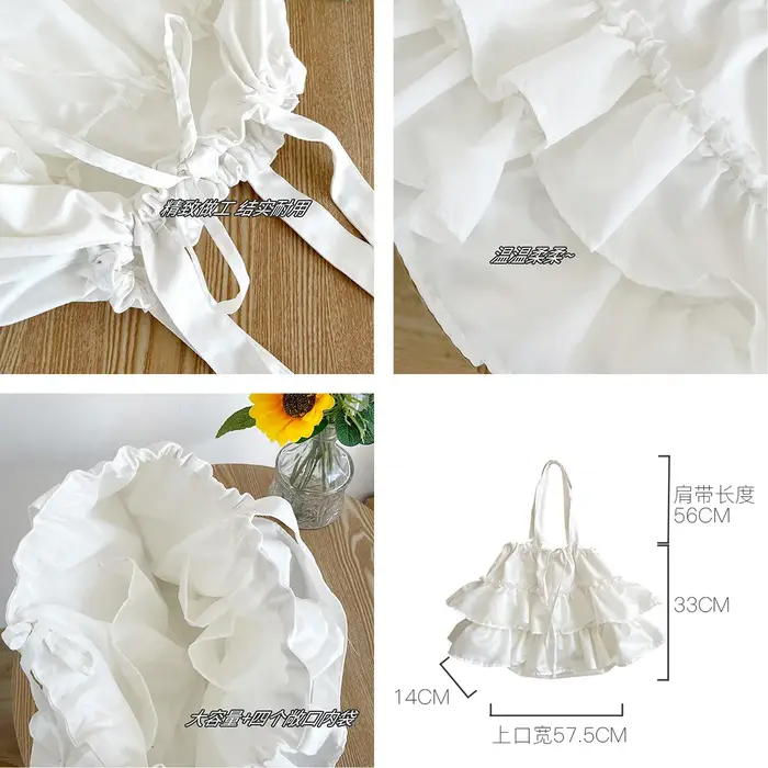 Joli sac en toile à volants pour femmes