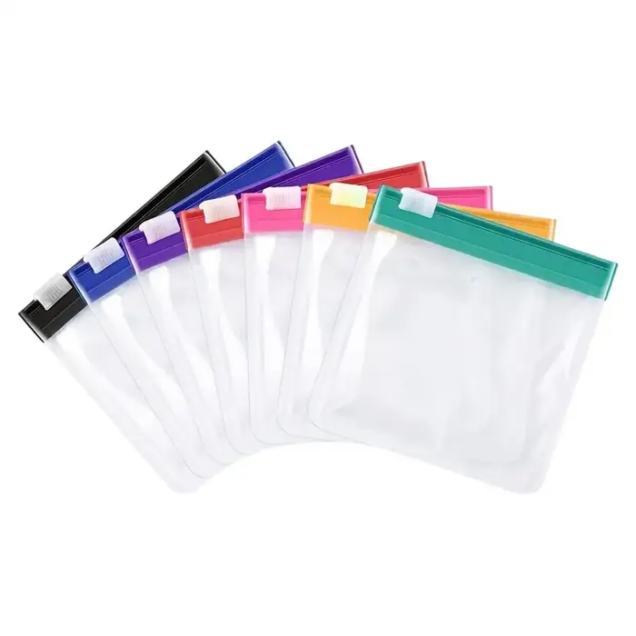 Pochette à pilules avec fermeture coulissante, 7 couleurs, étanche, transparente, portable, à fermet