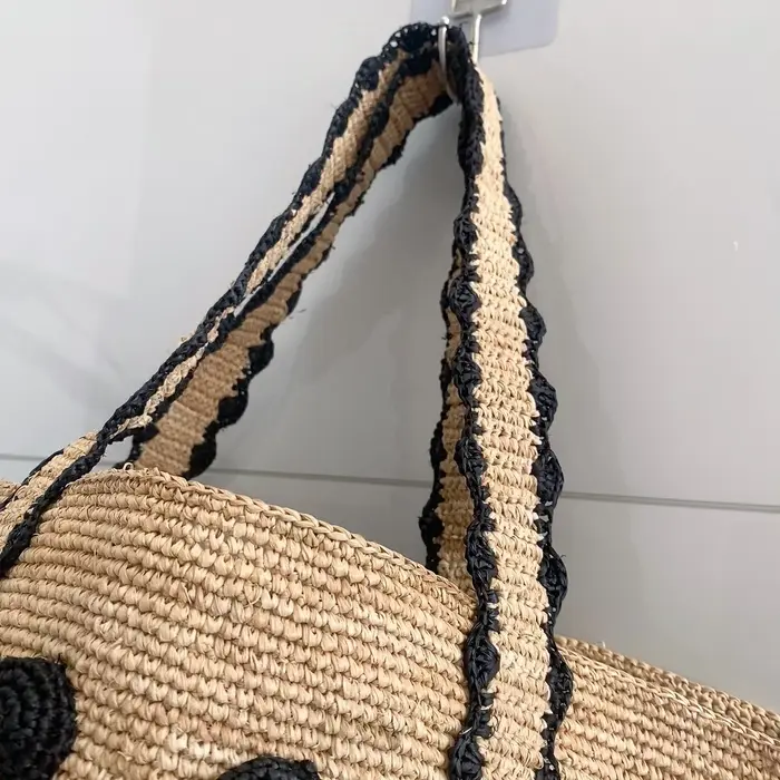 Sac fourre-tout en raphia fait main pour femme