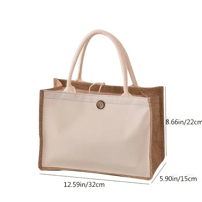 Nouveau sac fourre-tout en lin de style vertical, sac cadeau simple de couleur unie, sac de shopping à la mode